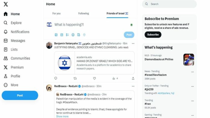 Twitter Introducing 'Friends of Israel'